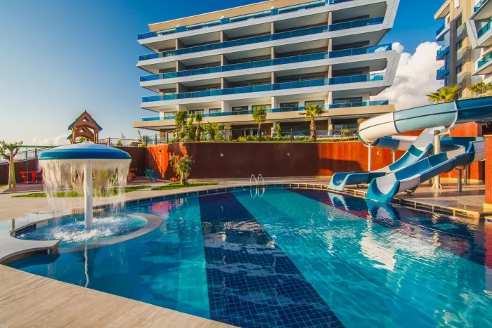 Furnished 1+1 apartment with sea view in a residential complex with rich infrastructure in Alanya, Kargicak No. 10410 [ID: 10410]