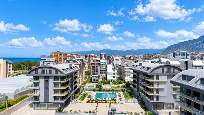 Furnished 1+1 apartment with sea view in a new complex in Alanya, Kargicak No. 11250 [ID: 11250]