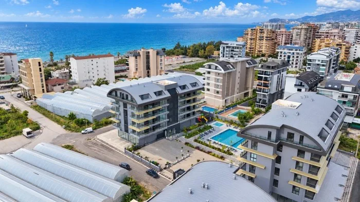 Furnished 1+1 apartment with sea view in a new complex in Alanya, Kargicak No. 11250 [ID: 11250]