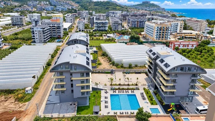 Furnished 1+1 apartment with sea view in a new complex in Alanya, Kargicak No. 11250 [ID: 11250]